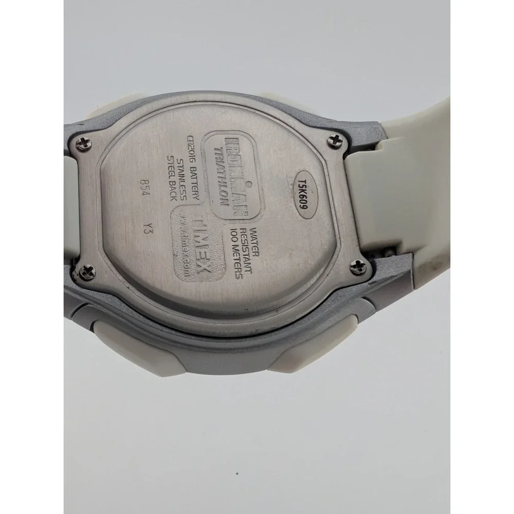 Timex Ironman‎ Triathlon Digital Watch Men 40mm Case 10 Lap White- New Battery